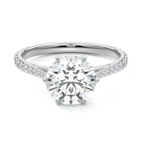 Carina - Round White Gold Lab Grown Diamond Engagement Ring | Nura Lab
