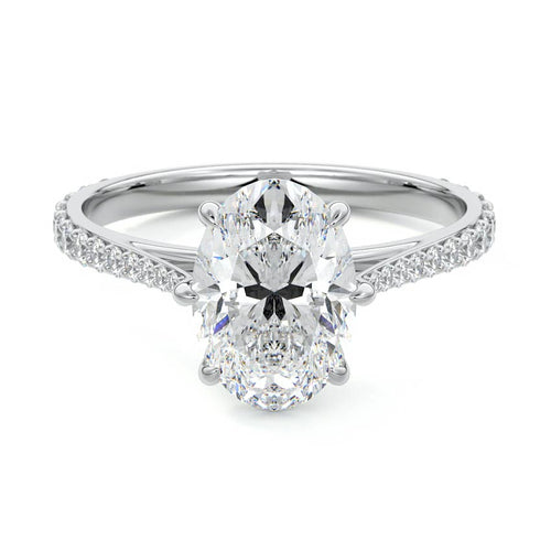 Carina - Oval White Gold Lab Grown Diamond Engagement Ring | Nura Lab