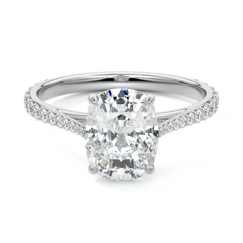 Carina - Cushion Platinum Lab Grown Diamond Engagement Ring | Nura Lab