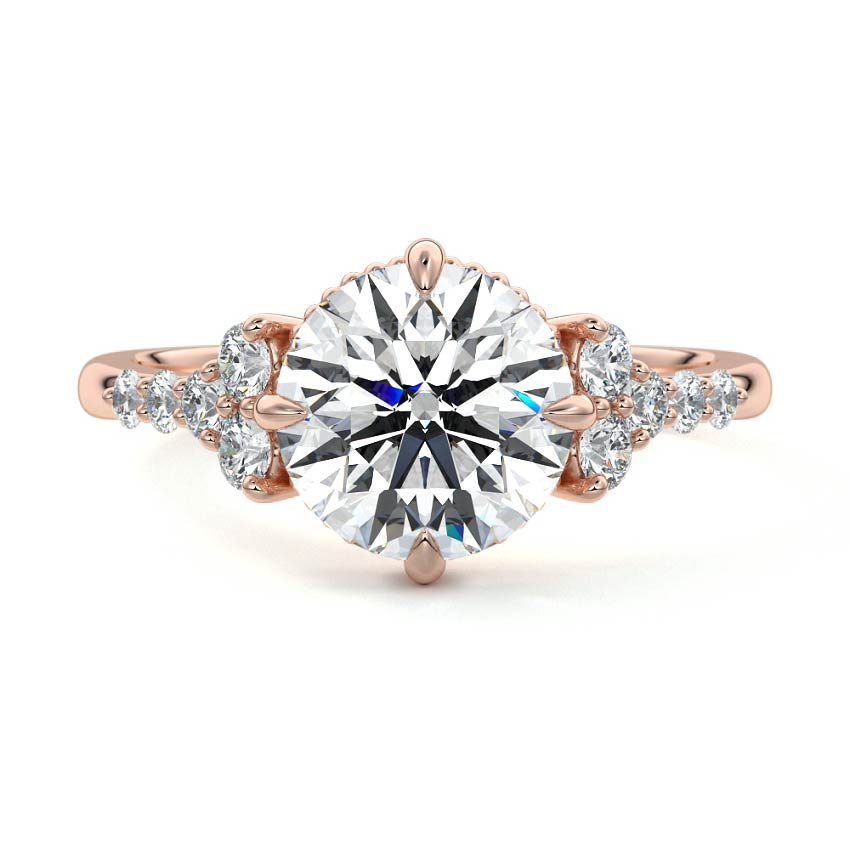 Celeste - Round Rose Gold Lab Grown Diamond Engagement Ring | Nura Lab