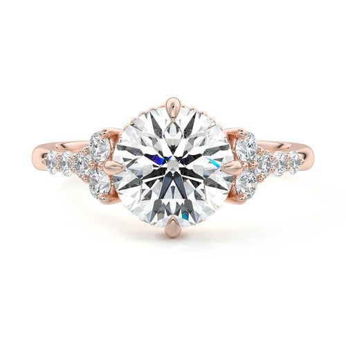 Celeste - Round Rose Gold Lab Grown Diamond Engagement Ring | Nura Lab