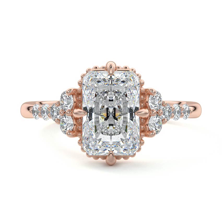 Celeste - Radiant Rose Gold Lab Grown Diamond Engagement Ring | Nura Lab