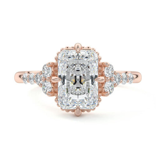 Celeste - Radiant Rose Gold Lab Grown Diamond Engagement Ring | Nura Lab
