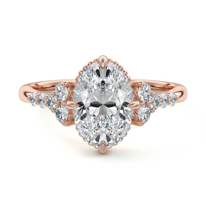 Celeste - Oval Rose Gold Lab Grown Diamond Engagement Ring | Nura Lab