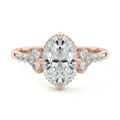 Celeste - Oval Rose Gold Lab Grown Diamond Engagement Ring | Nura Lab