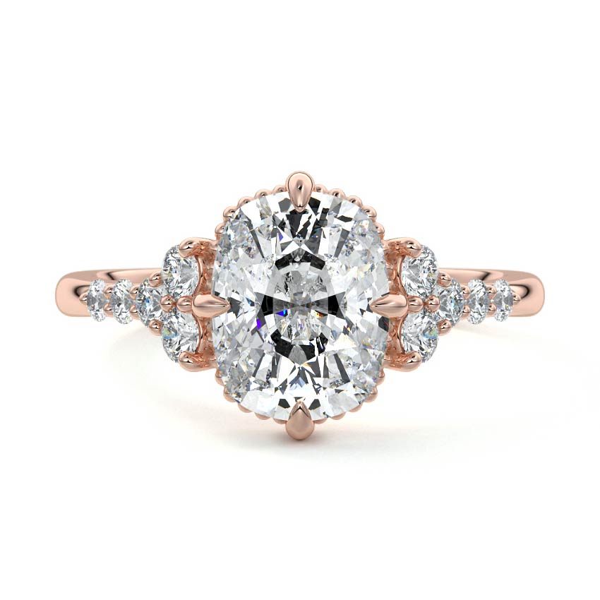 Celeste - Cushion Rose Gold Lab Grown Diamond Engagement Ring | Nura Lab