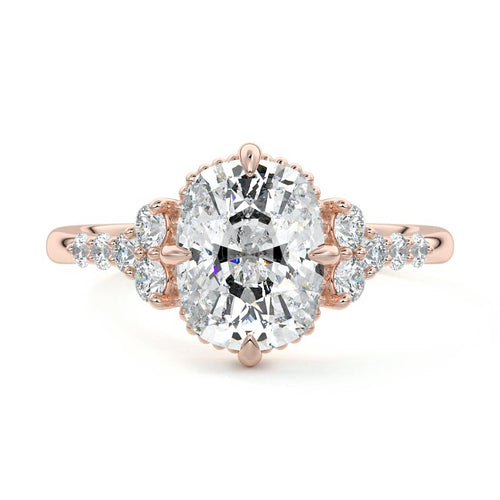 Celeste - Cushion Rose Gold Lab Grown Diamond Engagement Ring | Nura Lab
