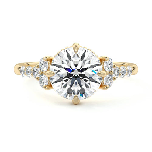 Celeste - Round Yellow Gold Lab Grown Diamond Engagement Ring | Nura Lab