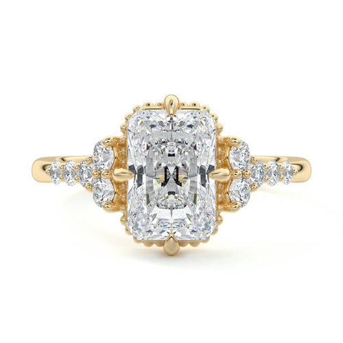 Celeste - Radiant Yellow Gold Lab Grown Diamond Engagement Ring | Nura Lab