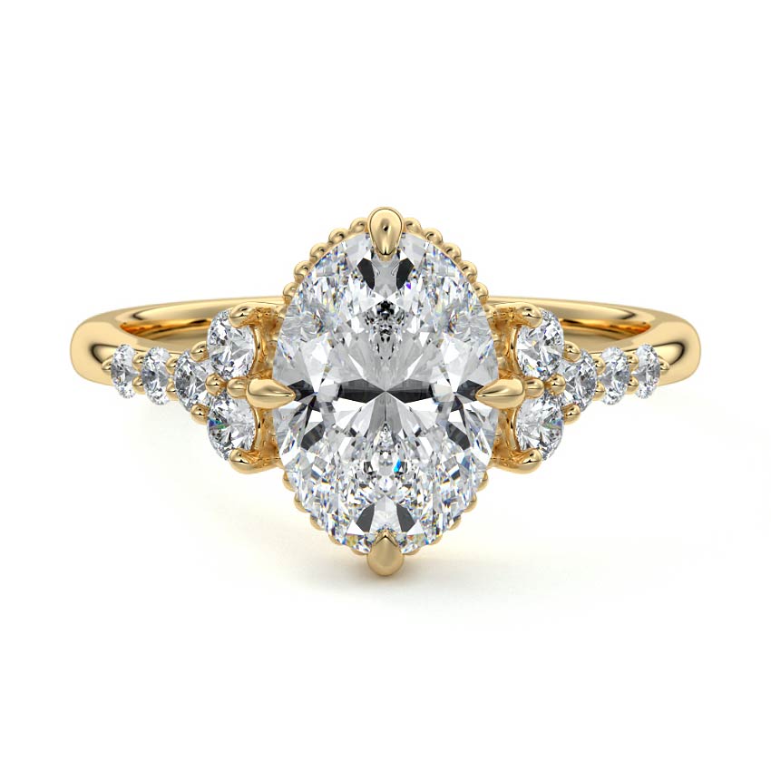 Celeste - Oval Yellow Gold Lab Grown Diamond Engagement Ring | Nura Lab