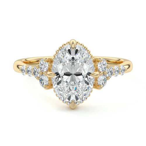 Celeste - Oval Yellow Gold Lab Grown Diamond Engagement Ring | Nura Lab