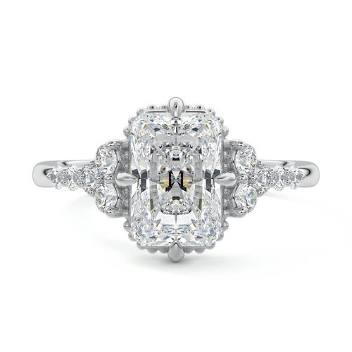Celeste - Radiant White Gold Lab Grown Diamond Engagement Ring | Nura Lab