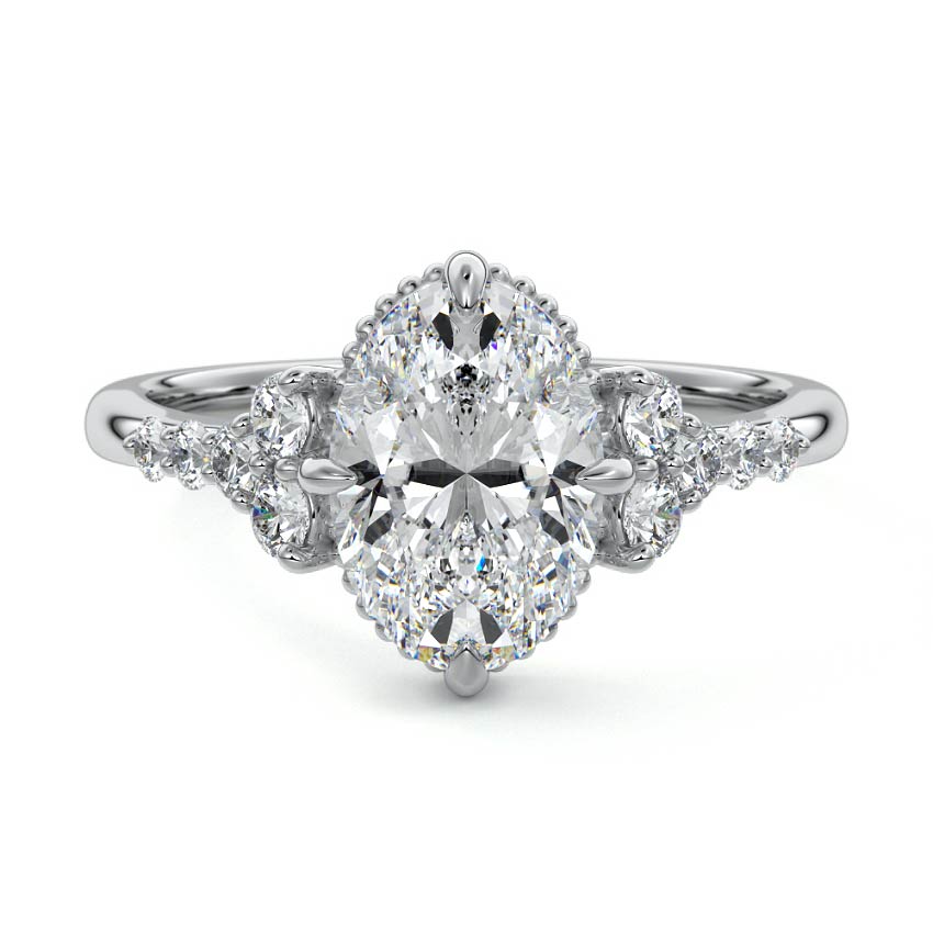 Celeste - Oval White Gold Lab Grown Diamond Engagement Ring | Nura Lab