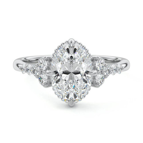 Celeste - Oval White Gold Lab Grown Diamond Engagement Ring | Nura Lab