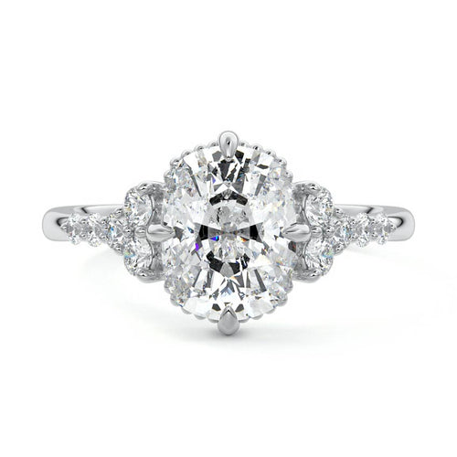 Celeste - Cushion White Gold Lab Grown Diamond Engagement Ring | Nura Lab