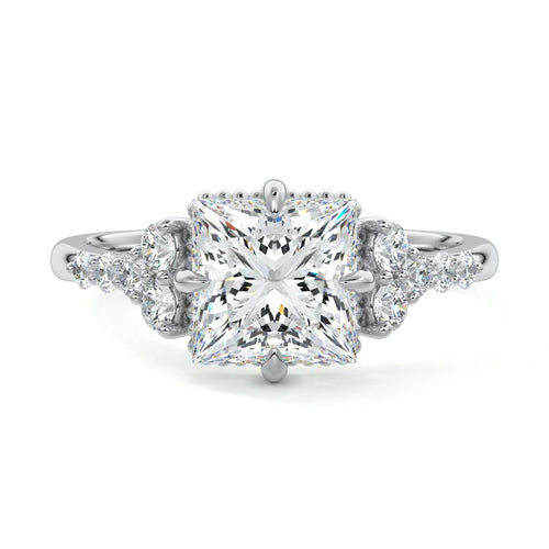 Celeste - Princess White Gold Lab Grown Diamond Engagement Ring | Nura Lab