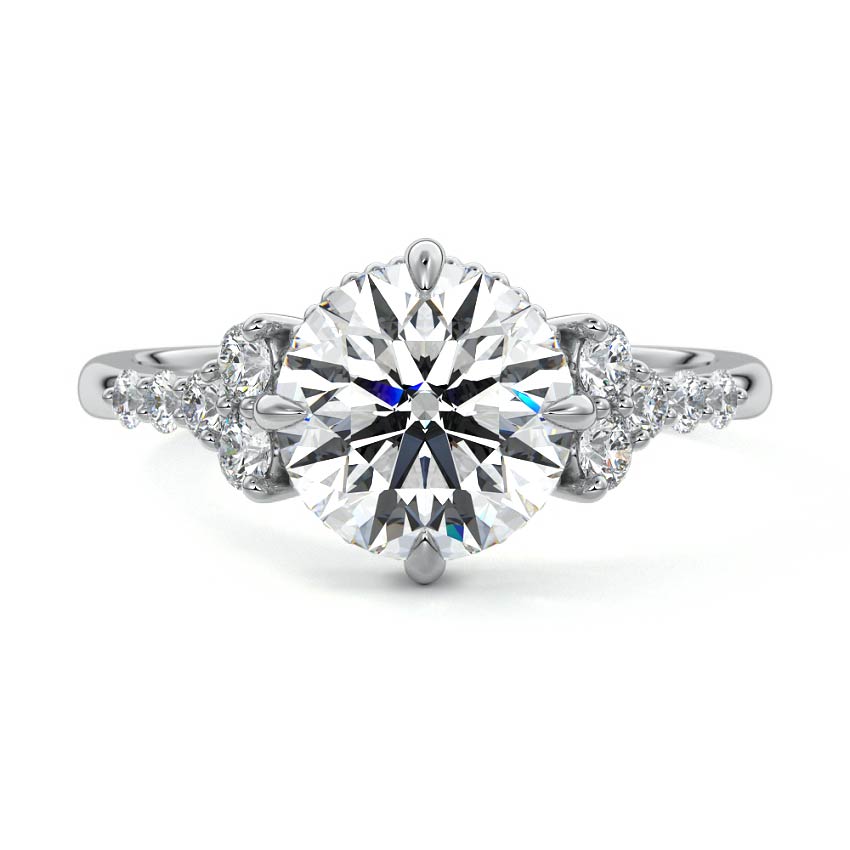 Celeste - Round Platinum Lab Grown Diamond Engagement Ring | Nura Lab