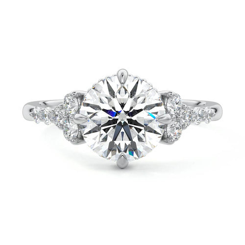 Celeste - Round Platinum Lab Grown Diamond Engagement Ring | Nura Lab