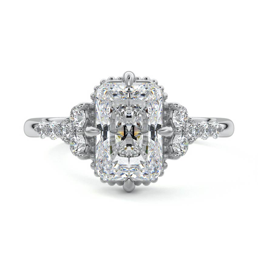 Celeste - Radiant Platinum Lab Grown Diamond Engagement Ring | Nura Lab
