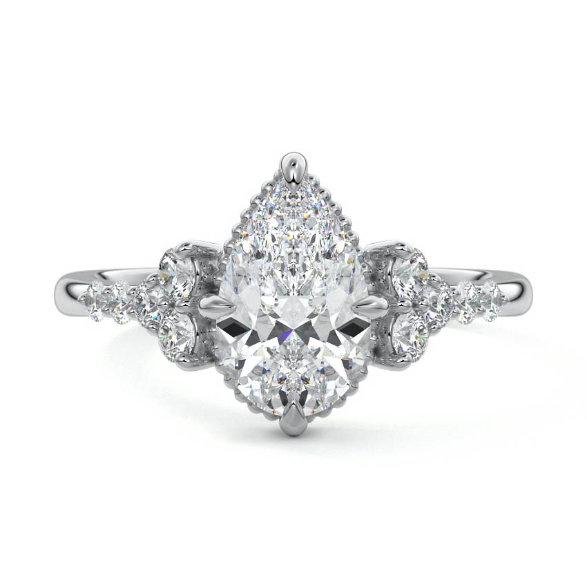 Celeste - Pear Platinum Lab Grown Diamond Engagement Ring | Nura Lab