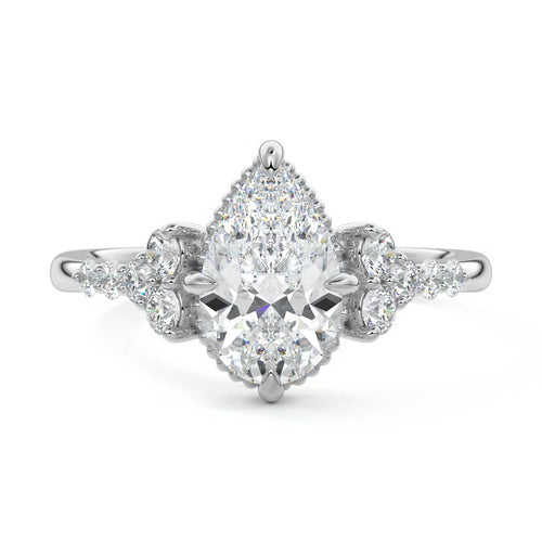 Celeste - Pear Platinum Lab Grown Diamond Engagement Ring | Nura Lab