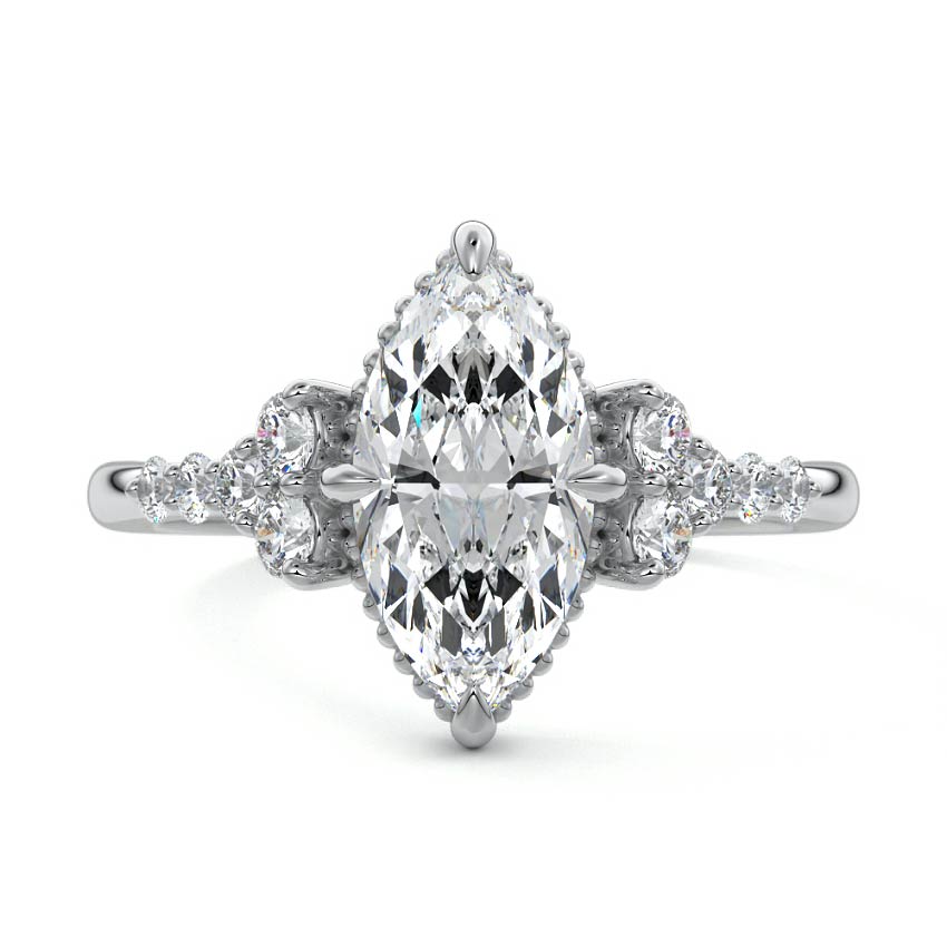 Celeste - Marquise Platinum Lab Grown Diamond Engagement Ring | Nura Lab