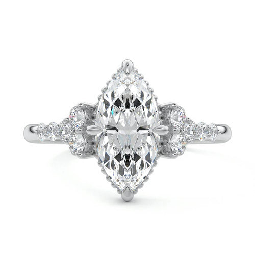 Celeste - Marquise Platinum Lab Grown Diamond Engagement Ring | Nura Lab