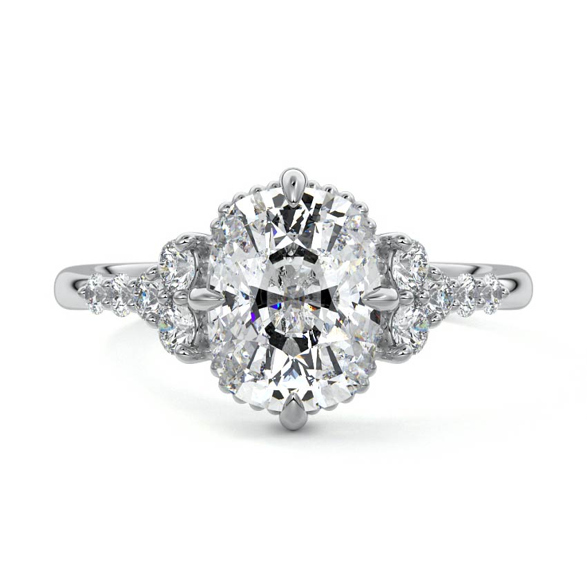 Celeste - Cushion Platinum Lab Grown Diamond Engagement Ring | Nura Lab
