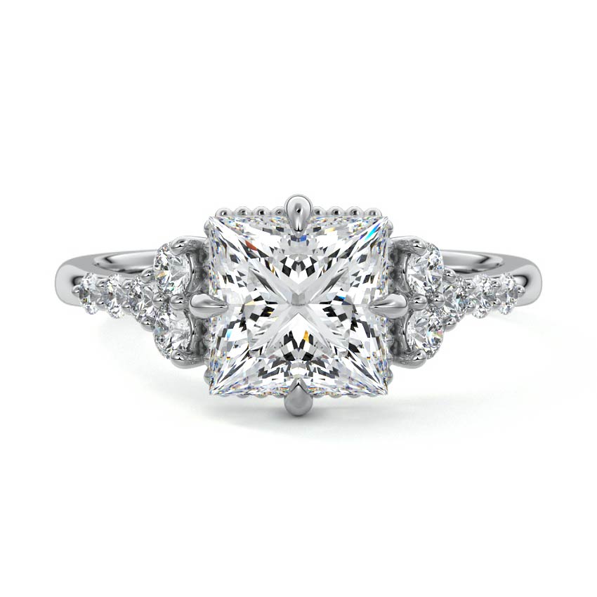 Celeste - Princess Platinum Lab Grown Diamond Engagement Ring | Nura Lab