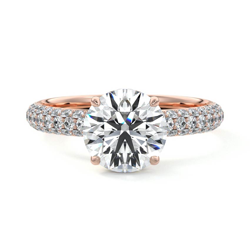 Celine - Round Rose Gold Lab Grown Diamond Engagement Ring | Nura Lab