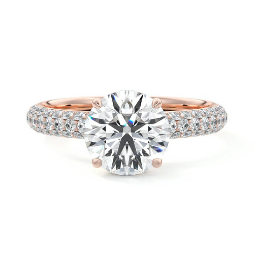 Celine - Round Rose Gold Lab Grown Diamond Engagement Ring | Nura Lab