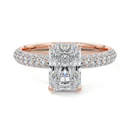 Celine - Radiant Rose Gold Lab Grown Diamond Engagement Ring | Nura Lab