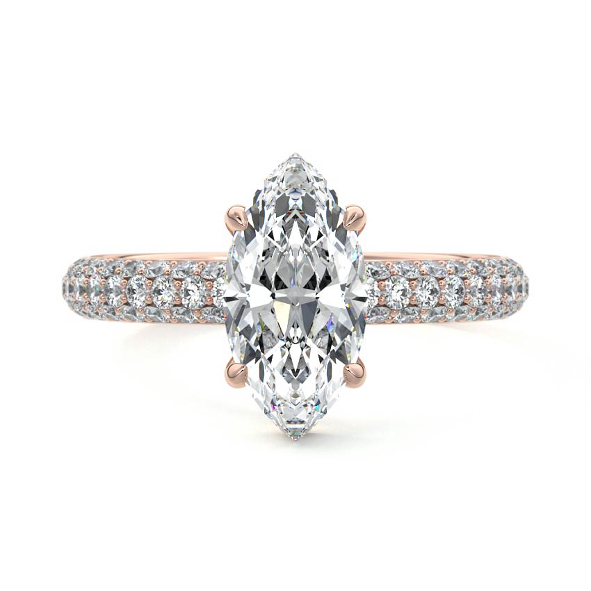 Celine - Marquise Rose Gold Lab Grown Diamond Engagement Ring | Nura Lab