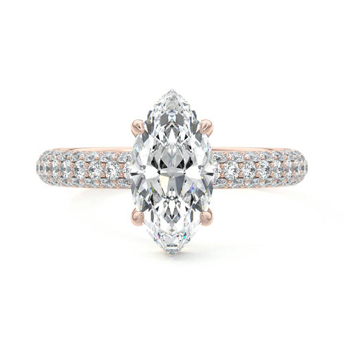 Celine - Marquise Rose Gold Lab Grown Diamond Engagement Ring | Nura Lab