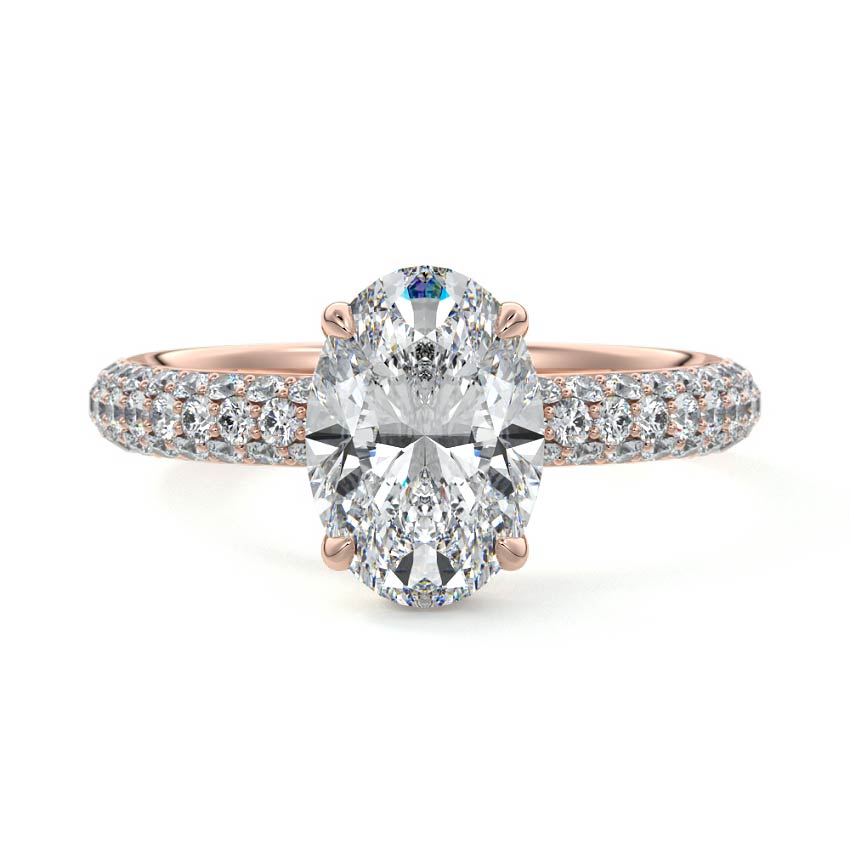 Celine - Oval Rose Gold Lab Grown Diamond Engagement Ring | Nura Lab