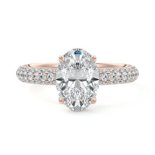 Celine - Oval Rose Gold Lab Grown Diamond Engagement Ring | Nura Lab