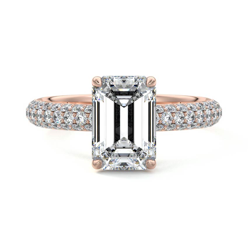 Celine - Emerald Cut Rose Gold Lab Grown Diamond Engagement Ring | Nura Lab