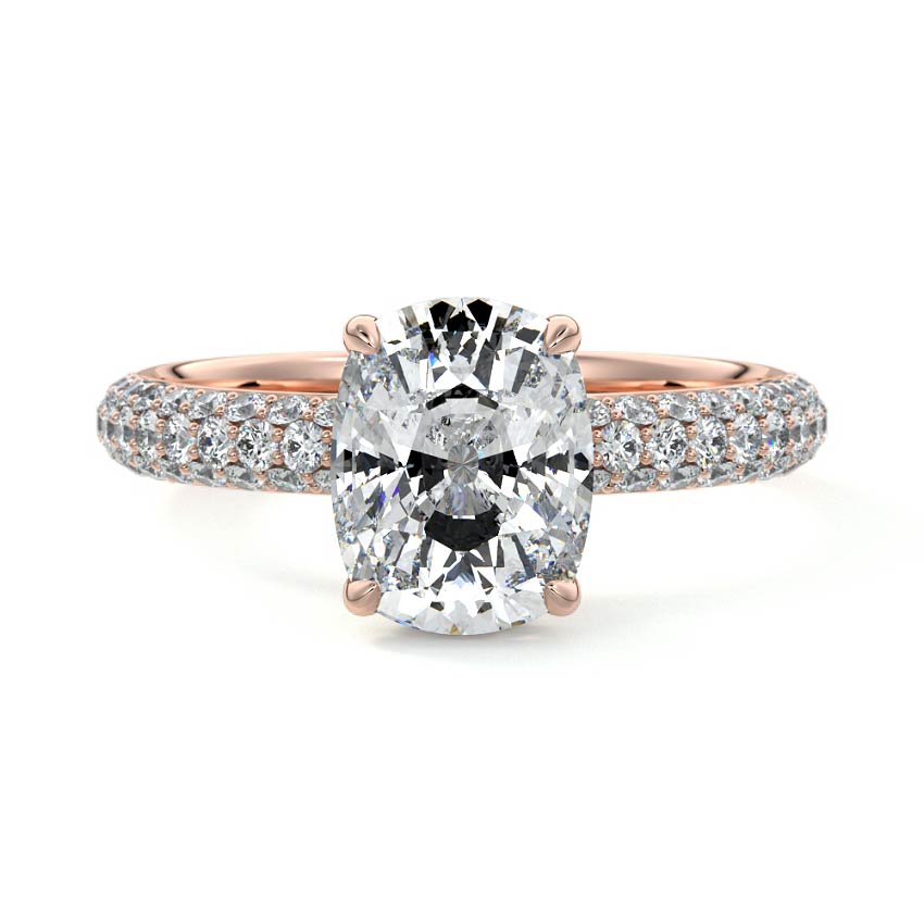 Celine - Cushion Rose Gold Lab Grown Diamond Engagement Ring | Nura Lab