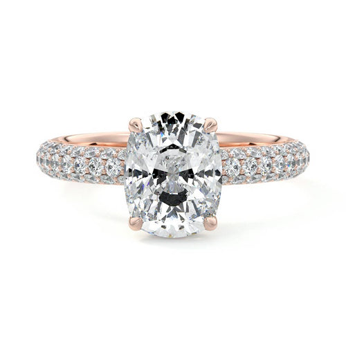 Celine - Cushion Rose Gold Lab Grown Diamond Engagement Ring | Nura Lab