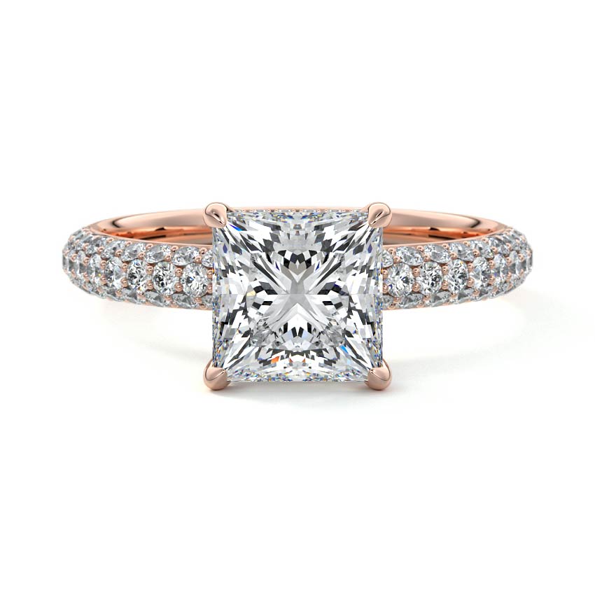 Celine - Princess Rose Gold Lab Grown Diamond Engagement Ring | Nura Lab