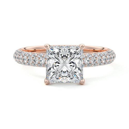Celine - Princess Rose Gold Lab Grown Diamond Engagement Ring | Nura Lab