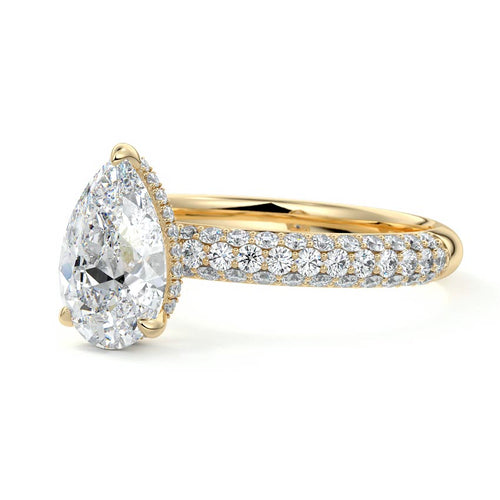 Celine - Pear Yellow Gold Lab Grown Diamond Engagement Ring | Nura Lab