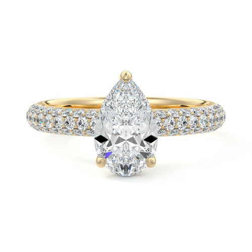 Celine - Pear Yellow Gold Lab Grown Diamond Engagement Ring | Nura Lab