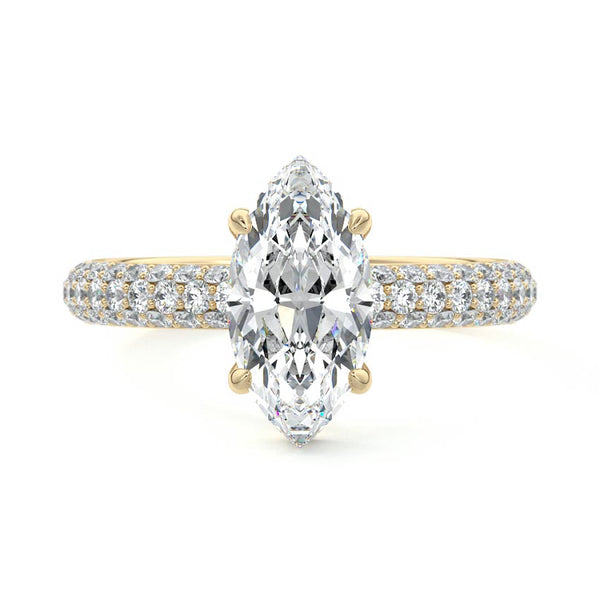 Celine - Marquise Hidden Halo Pavé Lab Grown Diamond Engagement Ring