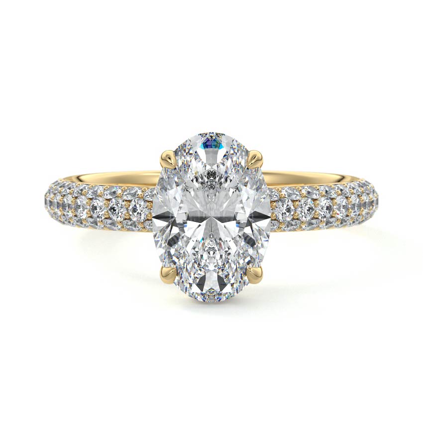 Celine - Oval Yellow Gold Engagement Ring Detail View | Nura Lab