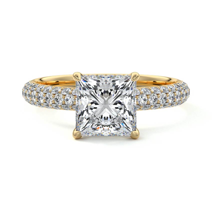 Celine - Princess Yellow Gold Lab Grown Diamond Engagement Ring | Nura Lab