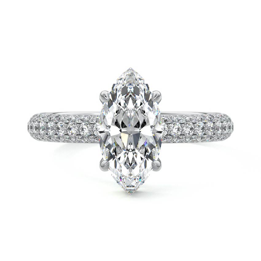 Celine - Marquise White Gold Lab Grown Diamond Engagement Ring | Nura Lab