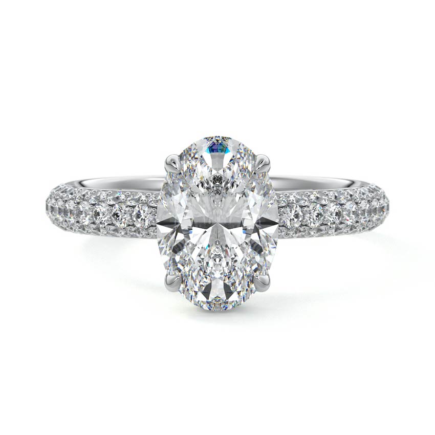 Celine - Oval White Gold Lab Grown Diamond Engagement Ring | Nura Lab
