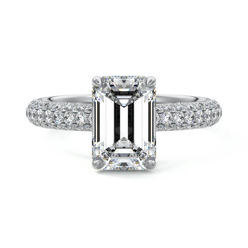 Celine - Emerald Cut White Gold Lab Grown Diamond Engagement Ring | Nura Lab