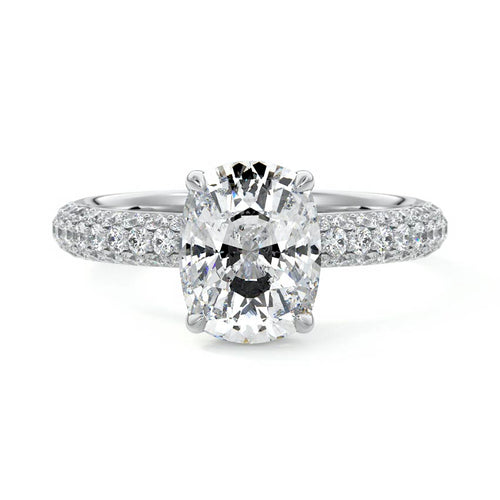 Celine - Cushion White Gold Lab Grown Diamond Engagement Ring | Nura Lab